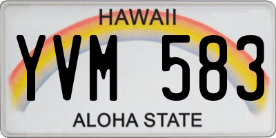 HI license plate YVM583