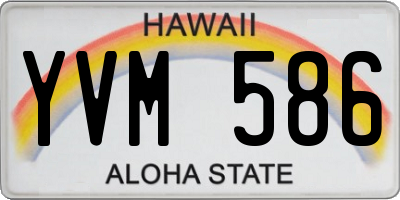 HI license plate YVM586