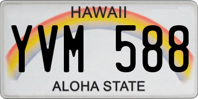 HI license plate YVM588
