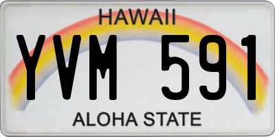 HI license plate YVM591