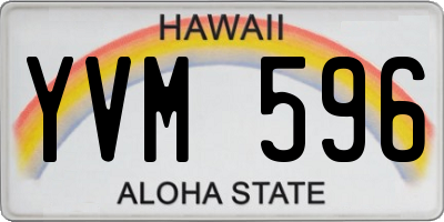 HI license plate YVM596