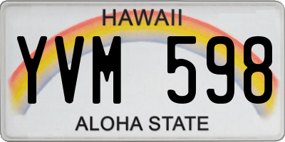 HI license plate YVM598