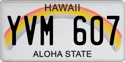 HI license plate YVM607