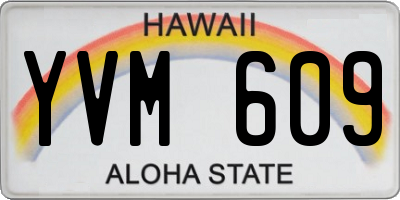 HI license plate YVM609
