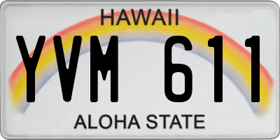 HI license plate YVM611