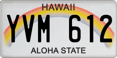 HI license plate YVM612