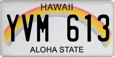 HI license plate YVM613