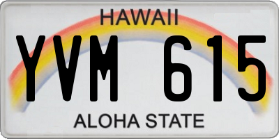 HI license plate YVM615