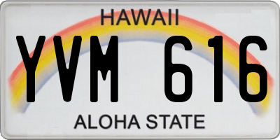 HI license plate YVM616