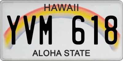 HI license plate YVM618