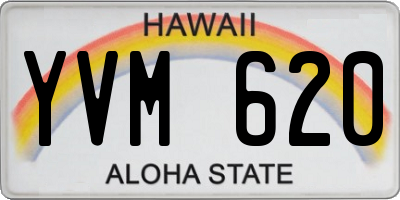 HI license plate YVM620