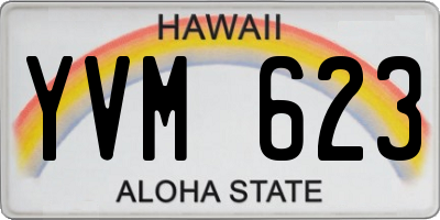 HI license plate YVM623