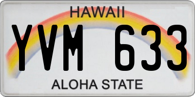HI license plate YVM633