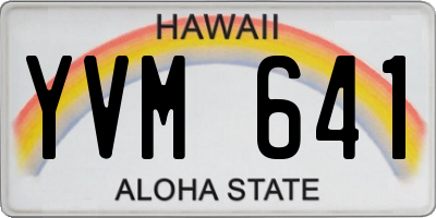 HI license plate YVM641