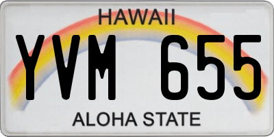 HI license plate YVM655