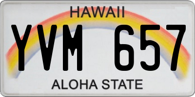 HI license plate YVM657