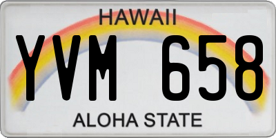 HI license plate YVM658