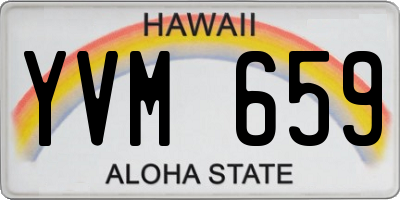 HI license plate YVM659