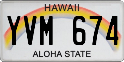 HI license plate YVM674