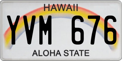 HI license plate YVM676