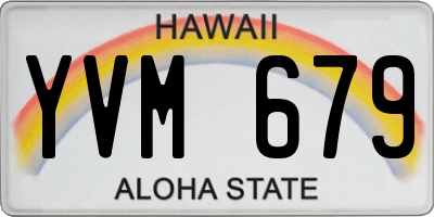 HI license plate YVM679