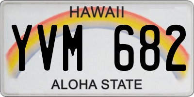 HI license plate YVM682