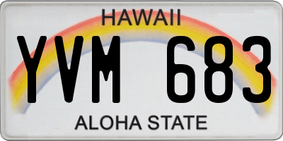 HI license plate YVM683