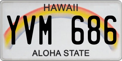 HI license plate YVM686