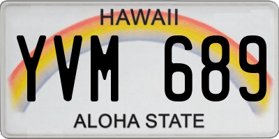 HI license plate YVM689