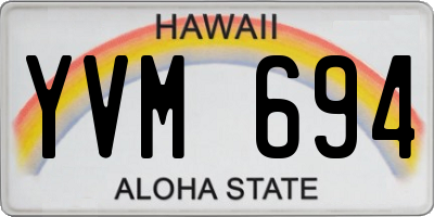 HI license plate YVM694