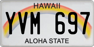 HI license plate YVM697