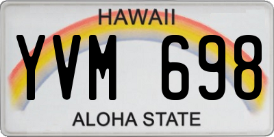 HI license plate YVM698