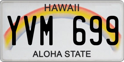 HI license plate YVM699
