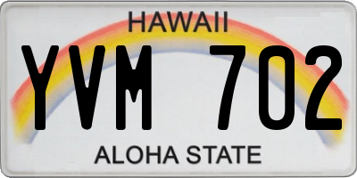 HI license plate YVM702