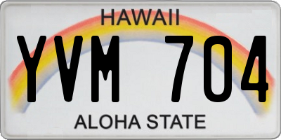 HI license plate YVM704