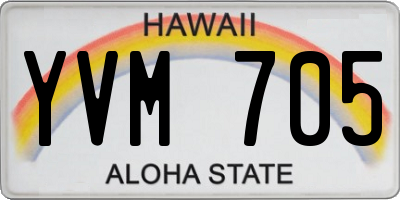 HI license plate YVM705