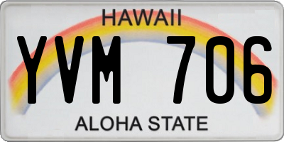 HI license plate YVM706