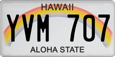 HI license plate YVM707