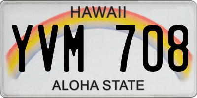 HI license plate YVM708