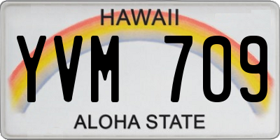 HI license plate YVM709