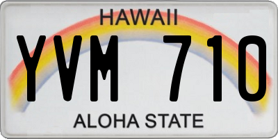 HI license plate YVM710