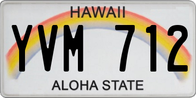 HI license plate YVM712