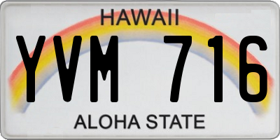 HI license plate YVM716