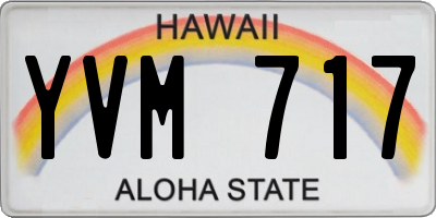 HI license plate YVM717