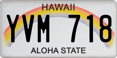 HI license plate YVM718