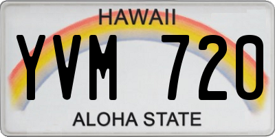 HI license plate YVM720