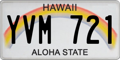 HI license plate YVM721
