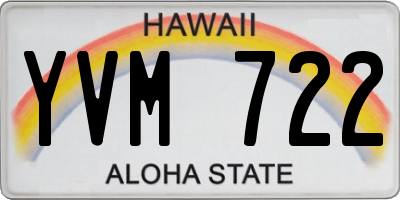 HI license plate YVM722