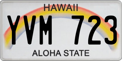 HI license plate YVM723