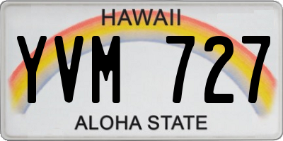 HI license plate YVM727